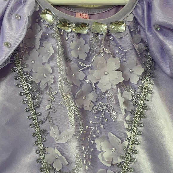 ReliBeauty Girls 5 Beaded Puff Sleeve Princess Sofia the First Costume Dress Up - Picture 6 of 13